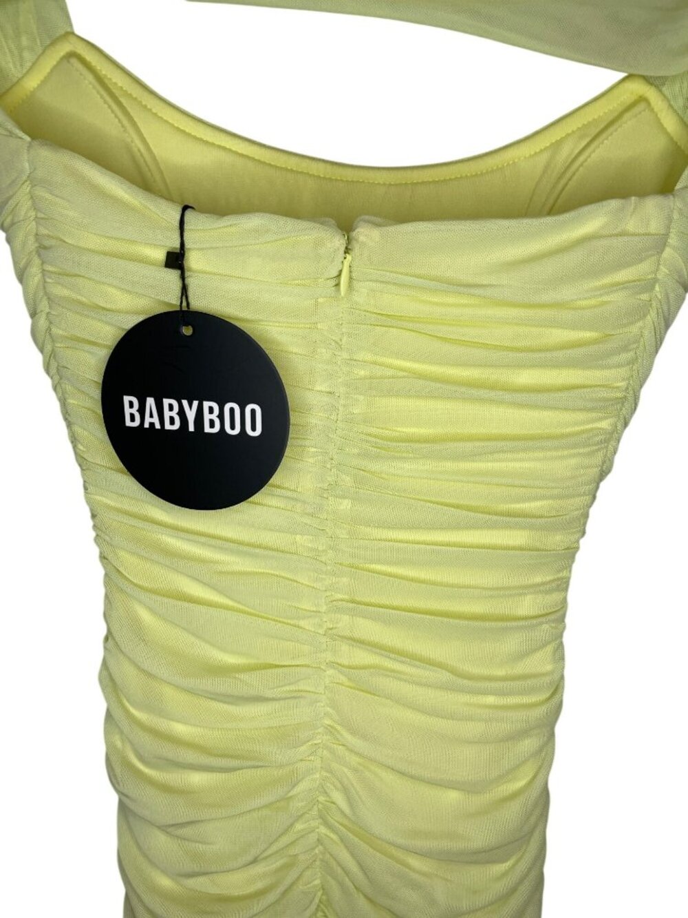 Babyboo Demi Maxi Dress Lime Green Ruched Sleeveless Size XS NEW WITH TAGS - Picture 7 of 10